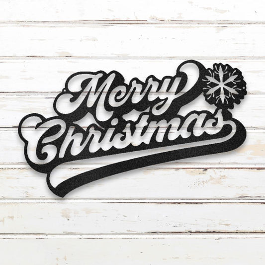 Merry Christmas Script Metal Wall Art (Black) | Shop Custom Metal Signs & Wall Decor | Sovereign Metalworks