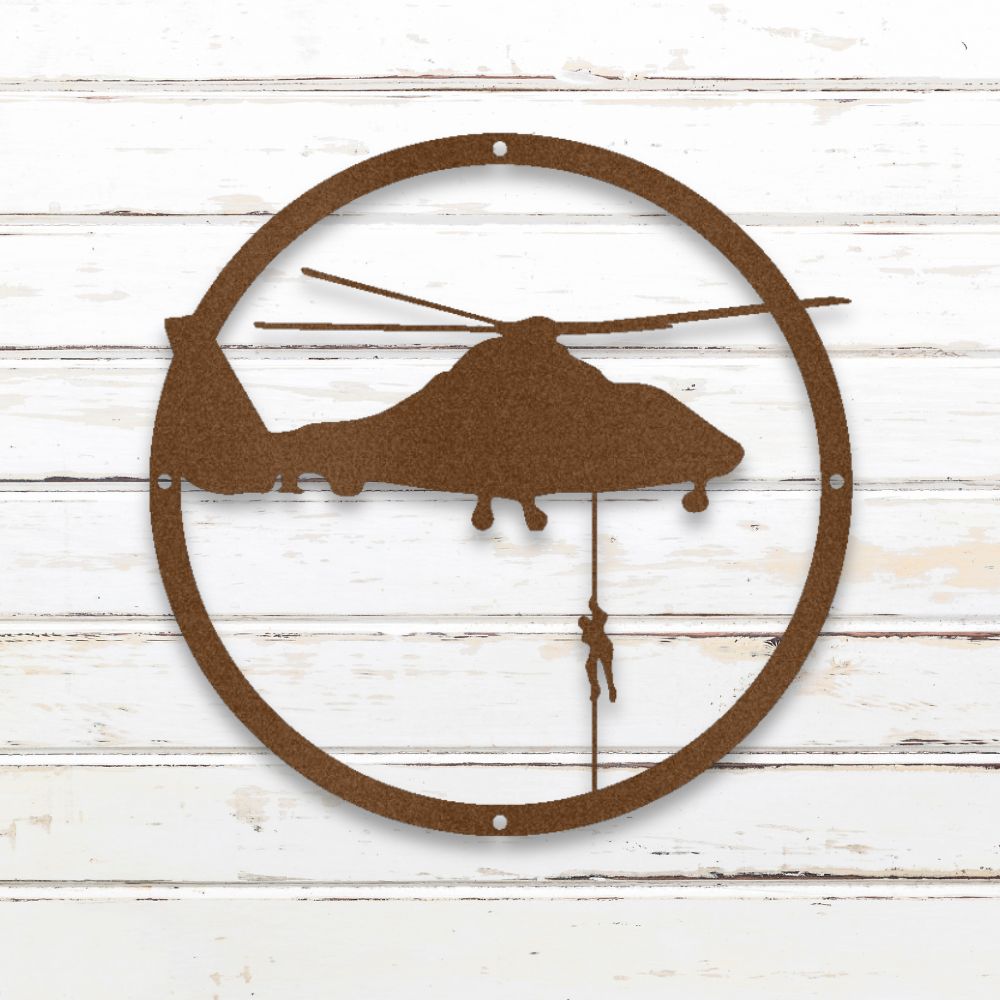 Military Helicopter Metal Wall Art (Copper) | Shop Custom Metal Signs & Wall Decor | Sovereign Metalworks