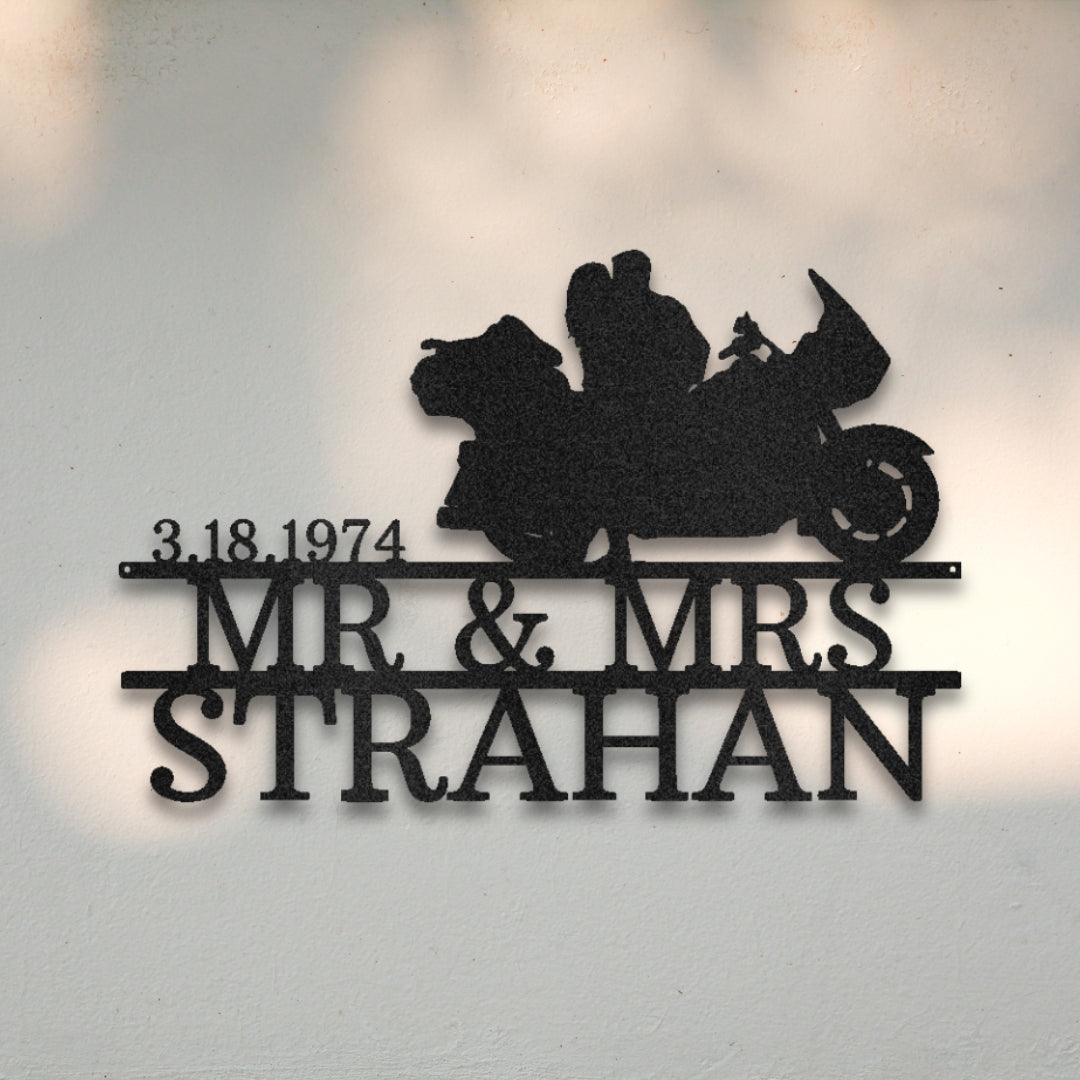 Motorcycle Couple I Custom Metal Wall Art | Sovereign Metalworks
