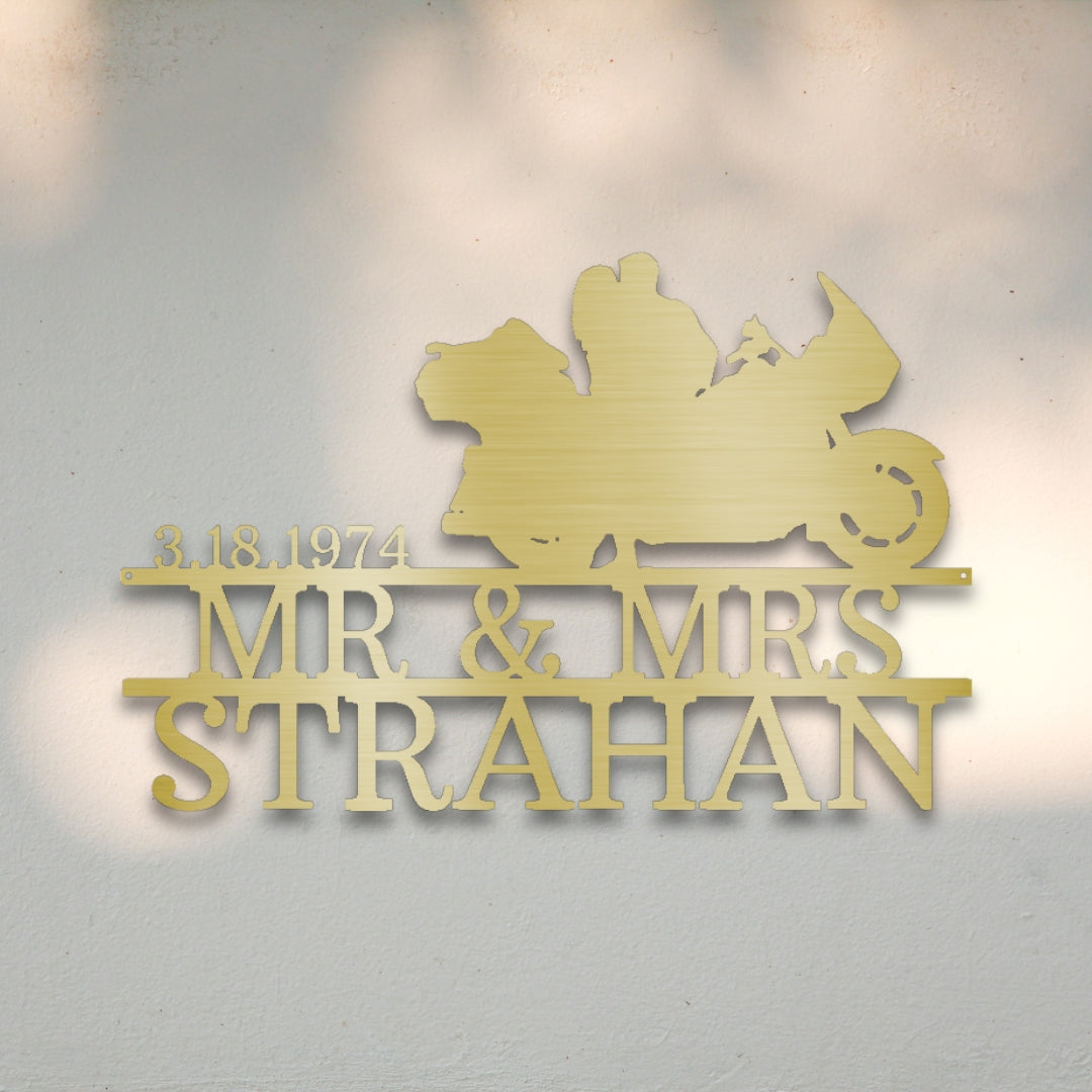 Motorcycle Couple I Custom Metal Wall Art | Sovereign Metalworks