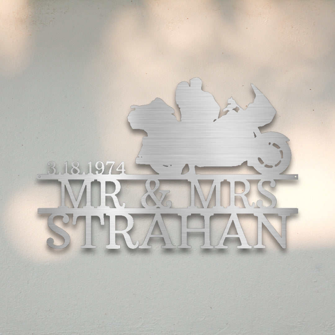 Motorcycle Couple I Custom Metal Wall Art | Sovereign Metalworks