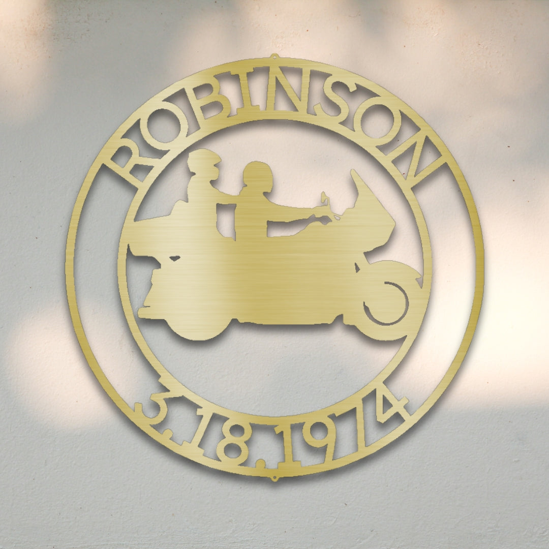 Motorcycle Couple III Custom Metal Wall Art | Sovereign Metalworks