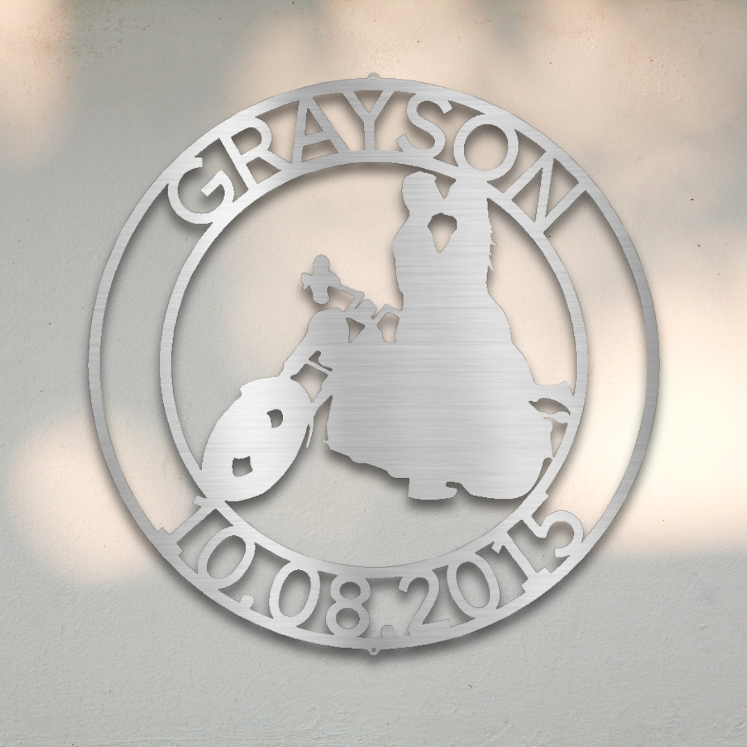 Motorcycle Couple IV Custom Metal Wall Art | Sovereign Metalworks