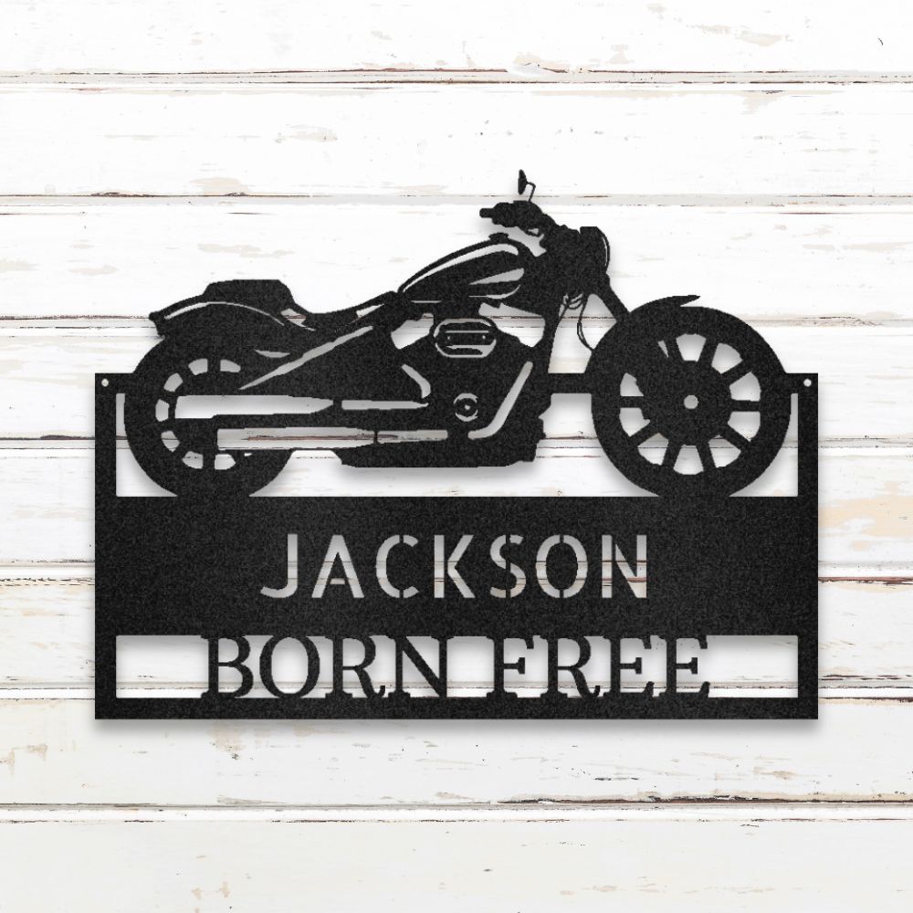 Motorcycle Garage Metal Wall Art (Black) | Shop Custom Metal Signs & Wall Decor | Sovereign Metalworks