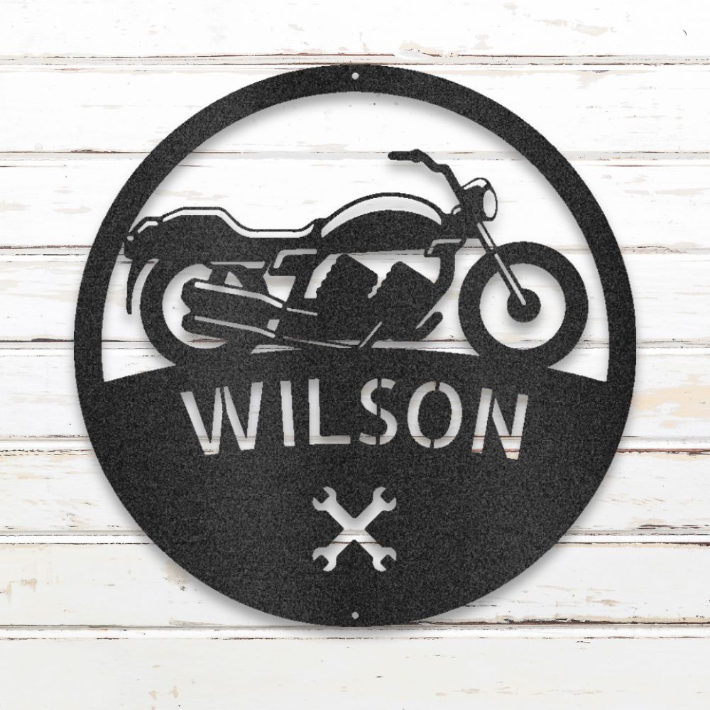 Motorcycle Master Metal Wall Art (Black) | Shop Custom Metal Signs & Wall Decor | Sovereign Metalworks