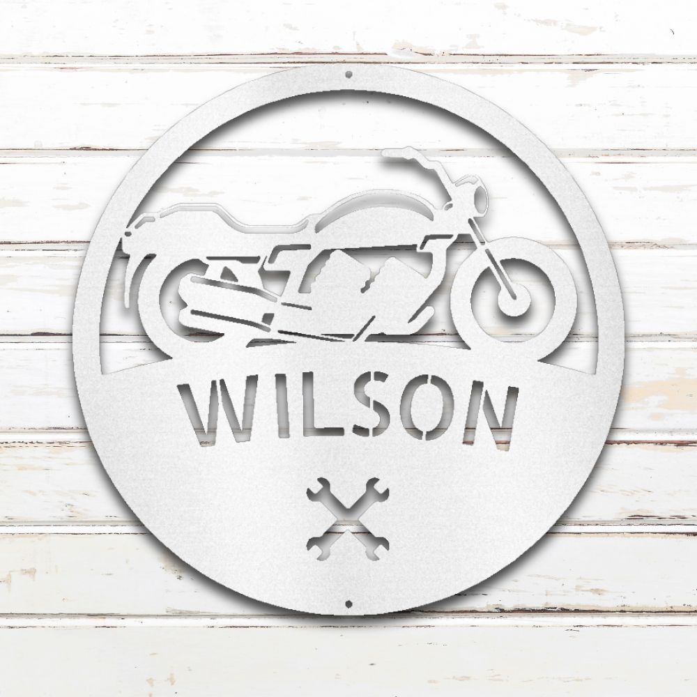 Motorcycle Master Metal Wall Art (White) | Shop Custom Metal Signs & Wall Decor | Sovereign Metalworks