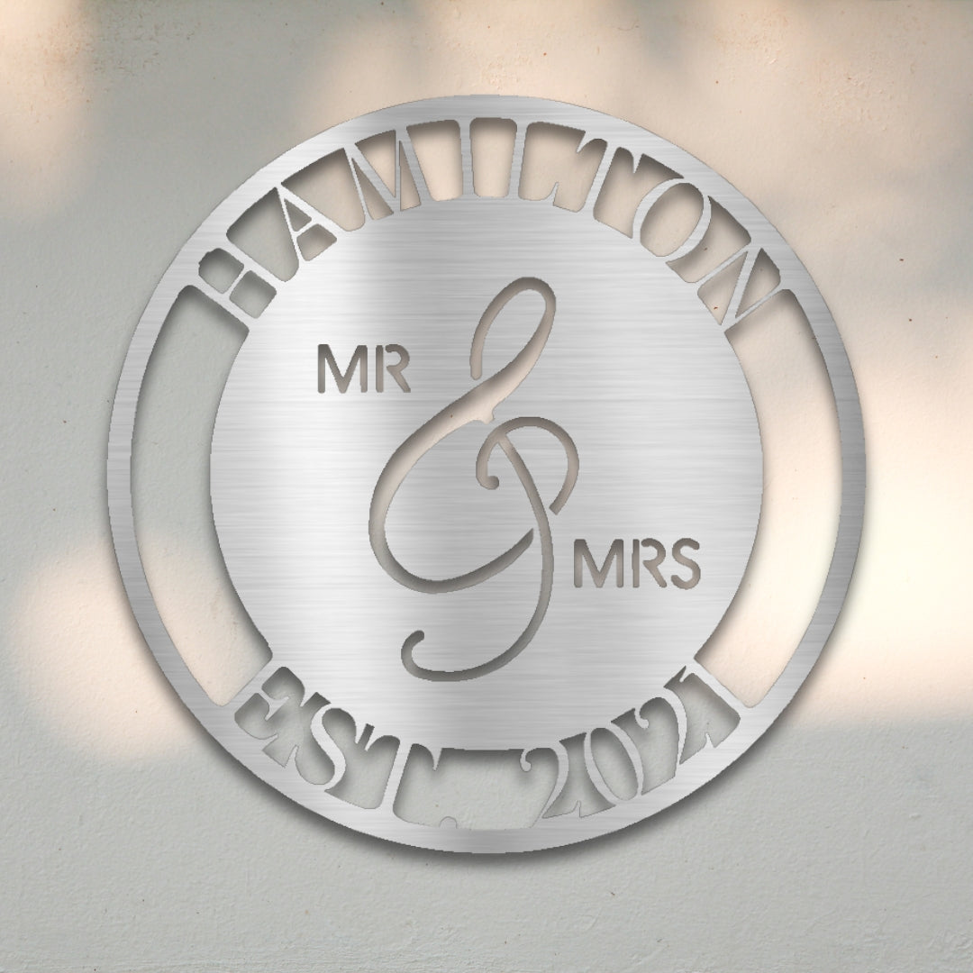 Mr. & Mrs. Custom Metal Wall Art | Sovereign Metalworks