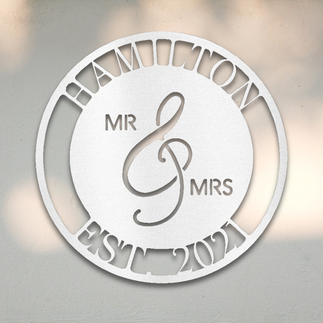 Mr. & Mrs. Custom Metal Wall Art | Sovereign Metalworks