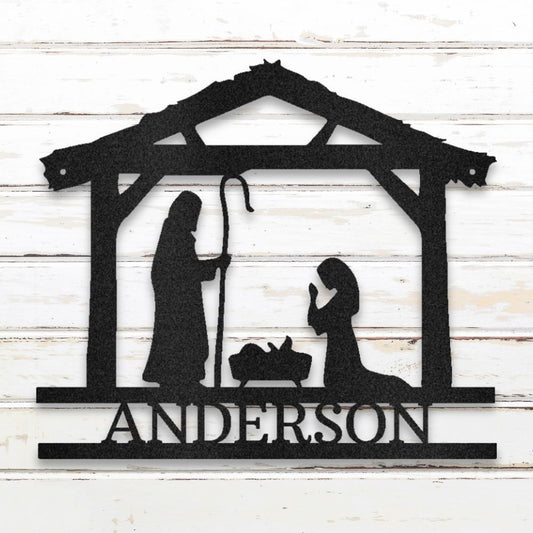 Nativity II Metal Wall Art (Black) | Shop Custom Metal Signs & Wall Decor | Sovereign Metalworks