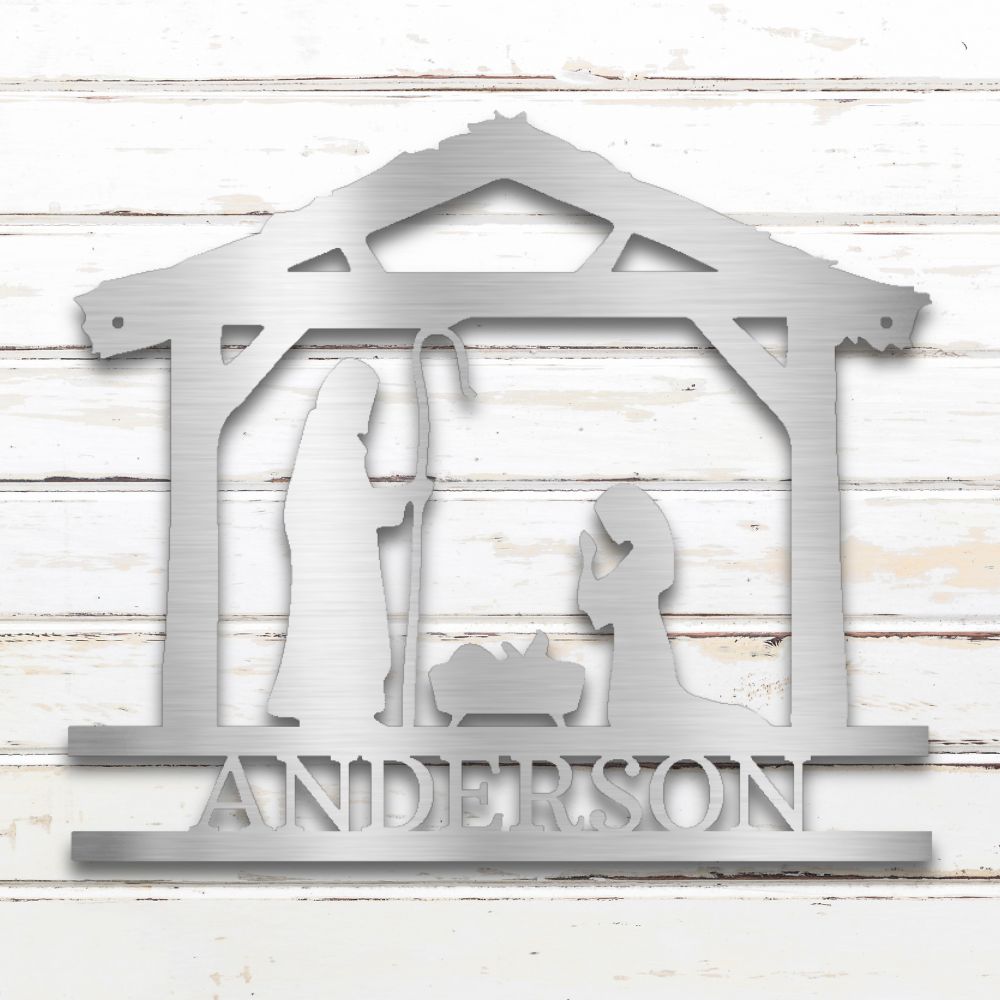 Nativity II Metal Wall Art (Silver) | Shop Custom Metal Signs & Wall Decor | Sovereign Metalworks