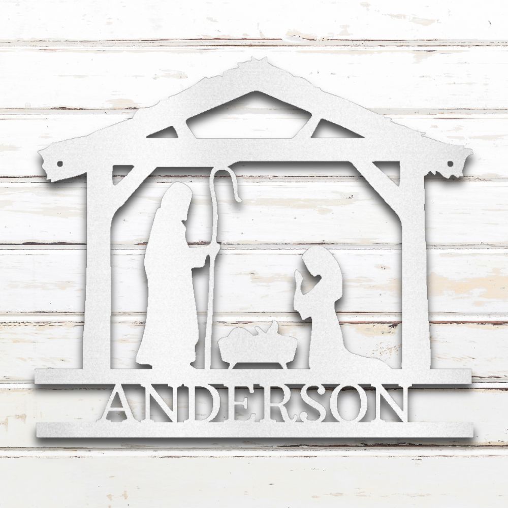 Nativity II Metal Wall Art (White) | Shop Custom Metal Signs & Wall Decor | Sovereign Metalworks