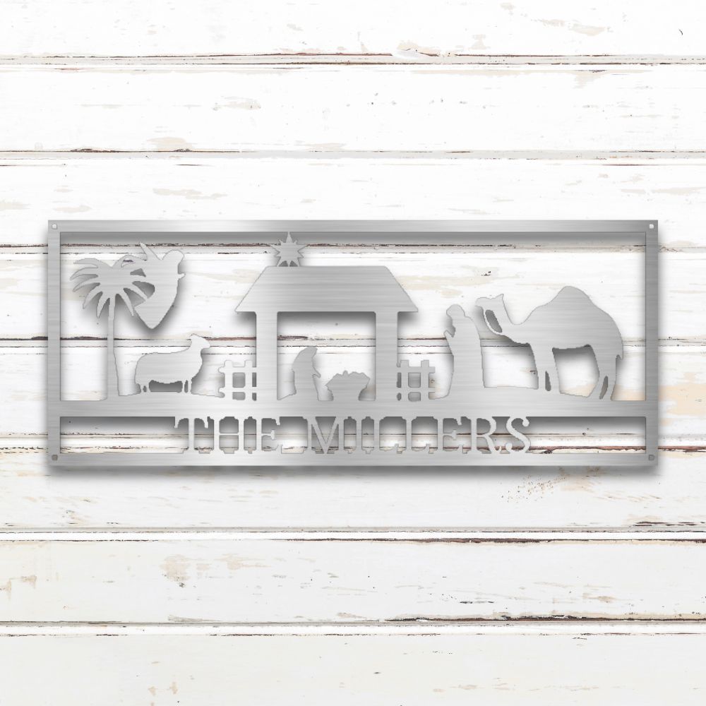 Nativity I Metal Wall Art (Silver) | Shop Custom Metal Signs & Wall Decor | Sovereign Metalworks