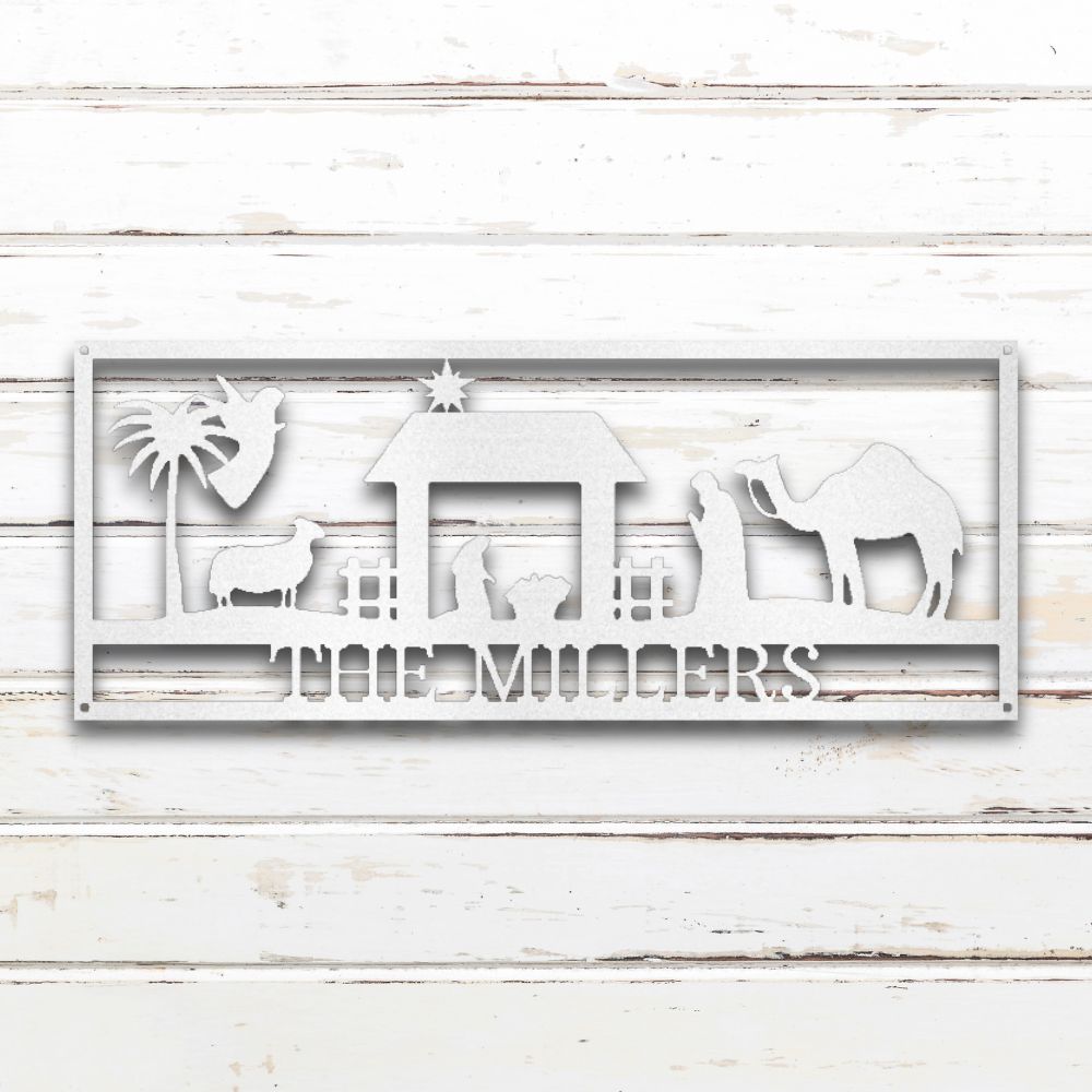 Nativity I Metal Wall Art (White) | Shop Custom Metal Signs & Wall Decor | Sovereign Metalworks