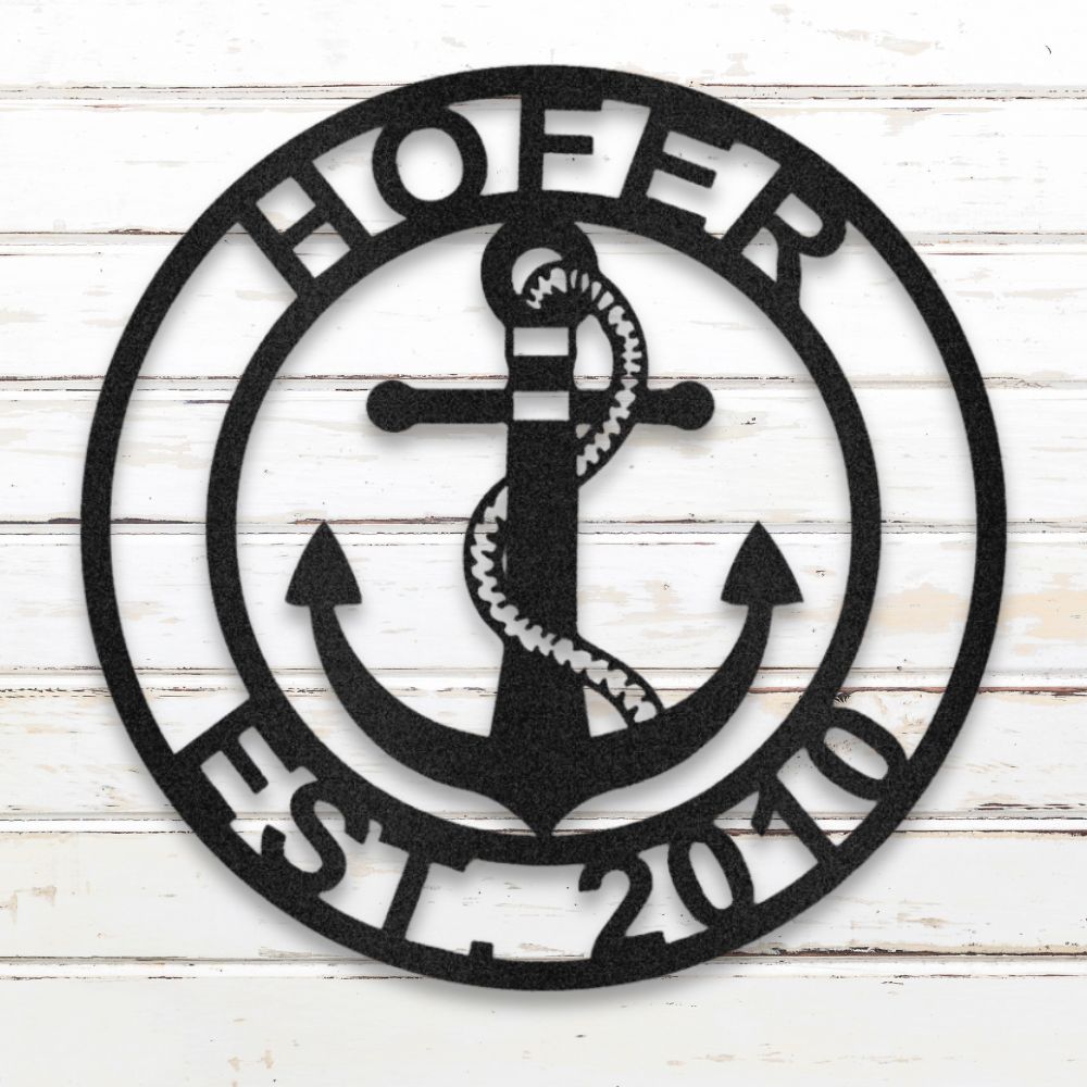 Nautical Family Custom Metal Wall Art (Black) | Shop Custom Metal Signs & Wall Decor | Sovereign Metalworks