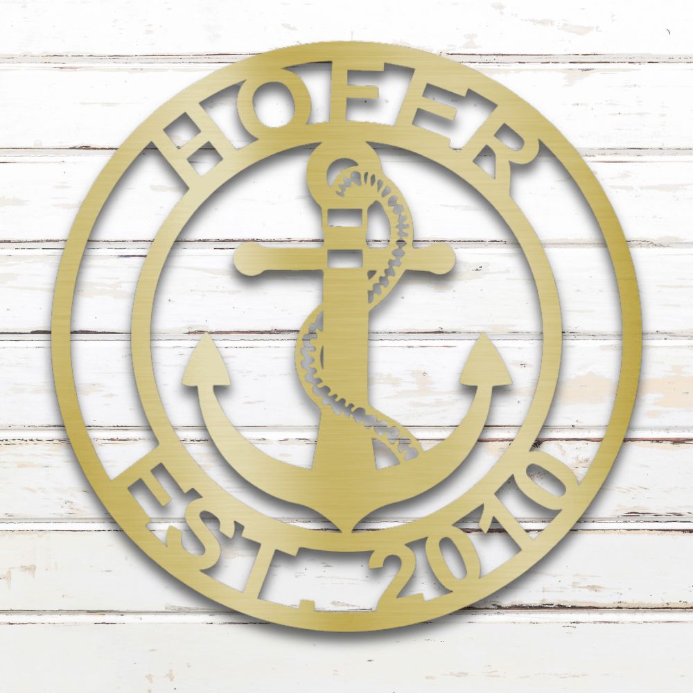 Nautical Family Custom Metal Wall Art (Gold) | Shop Custom Metal Signs & Wall Decor | Sovereign Metalworks