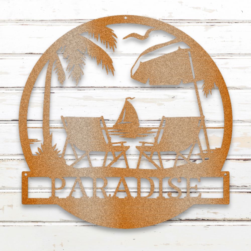 Oceanside Oasis Custom Metal Wall Art (Copper) | Shop Custom Metal Signs & Wall Decor | Sovereign Metalworks