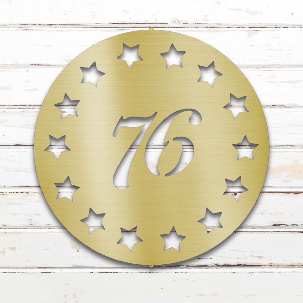 Old School '76 II Metal Wall Art (Gold) | Shop Custom Metal Signs & Wall Decor | Sovereign Metalworks