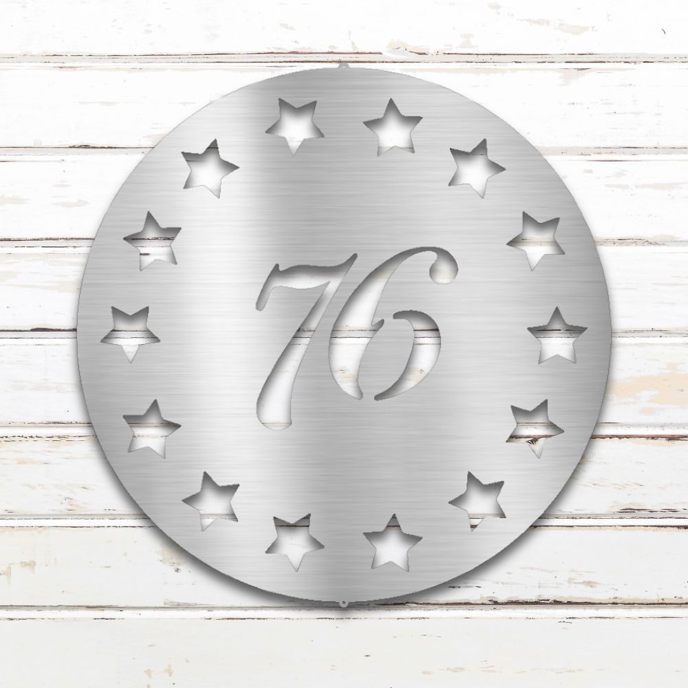 Old School '76 II Metal Wall Art (Silver) | Shop Custom Metal Signs & Wall Decor | Sovereign Metalworks