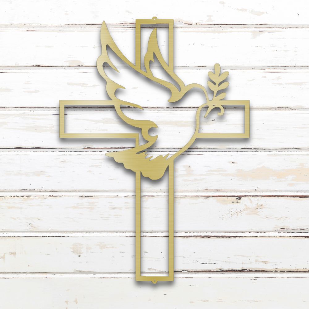 Peaceful Dove Metal Wall Art (Gold) | Shop Custom Metal Signs | Sovereign Metalworks