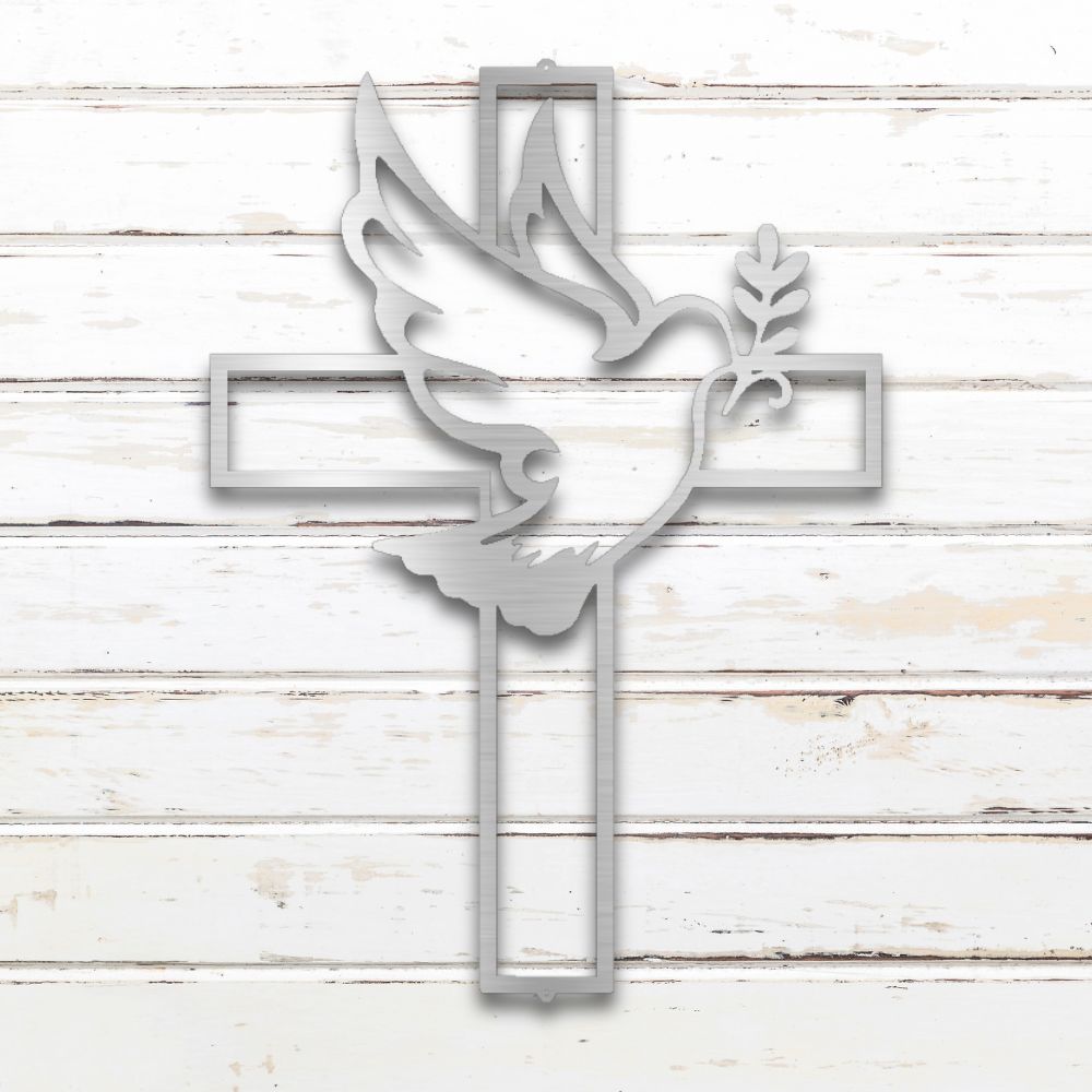 Peaceful Dove Metal Wall Art (Silver) | Shop Custom Metal Signs | Sovereign Metalworks