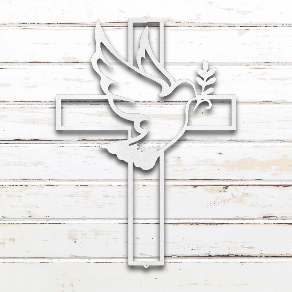 Peaceful Dove Metal Wall Art (White) | Shop Custom Metal Signs | Sovereign Metalworks