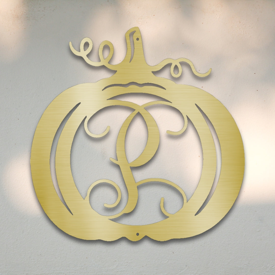 Pumpkin Monogram Custom Metal Wall Art | Sovereign Metalworks