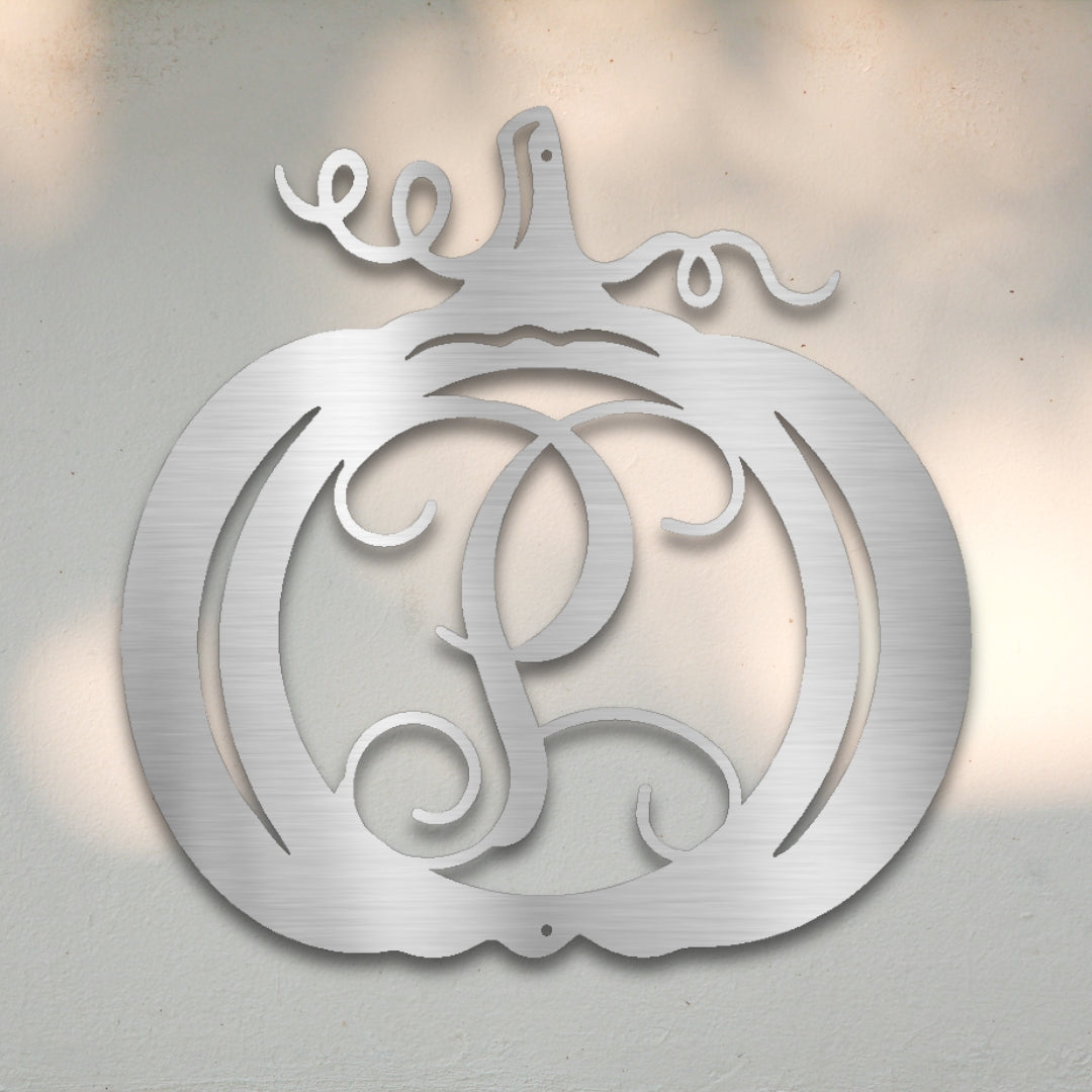 Pumpkin Monogram Custom Metal Wall Art | Sovereign Metalworks