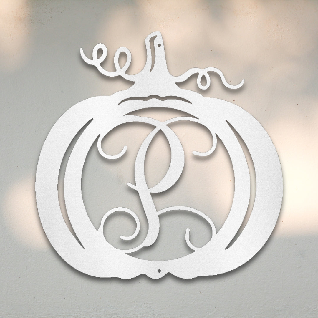 Pumpkin Monogram Custom Metal Wall Art | Sovereign Metalworks