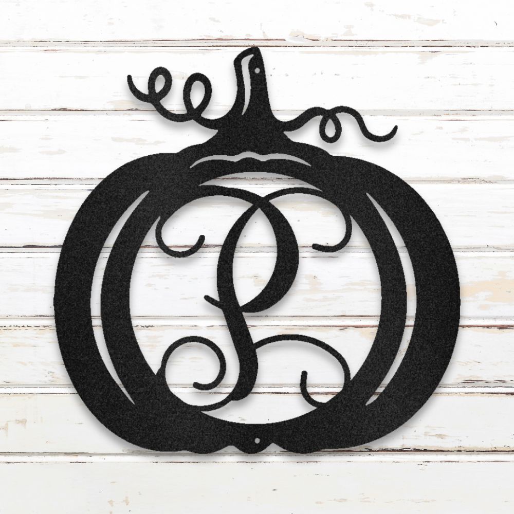 Pumpkin Monogram Custom Metal Wall Art
