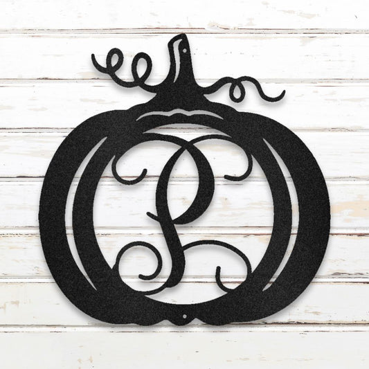Pumpkin Monogram Custom Metal Wall Art