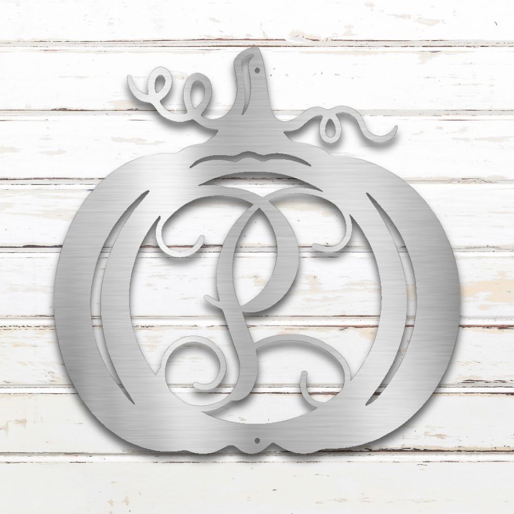 Pumpkin Monogram Custom Metal Wall Art