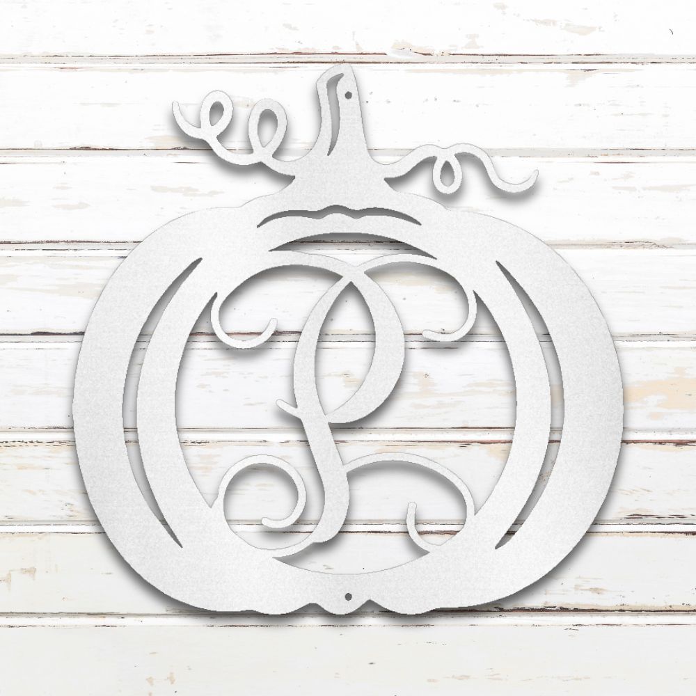 Pumpkin Monogram Custom Metal Wall Art