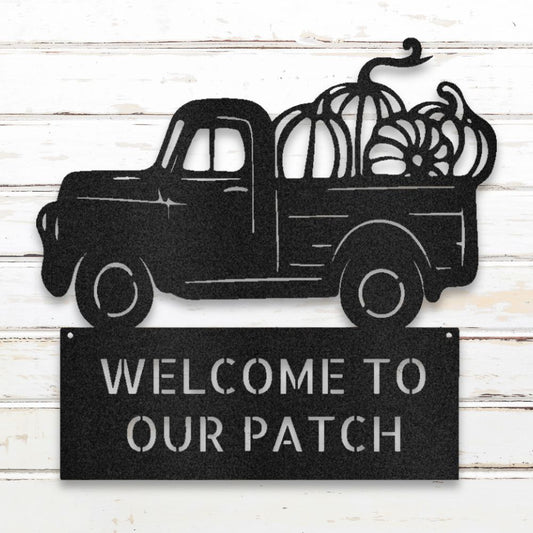 Pumpkin Patch Truck Custom Metal Wall Art
