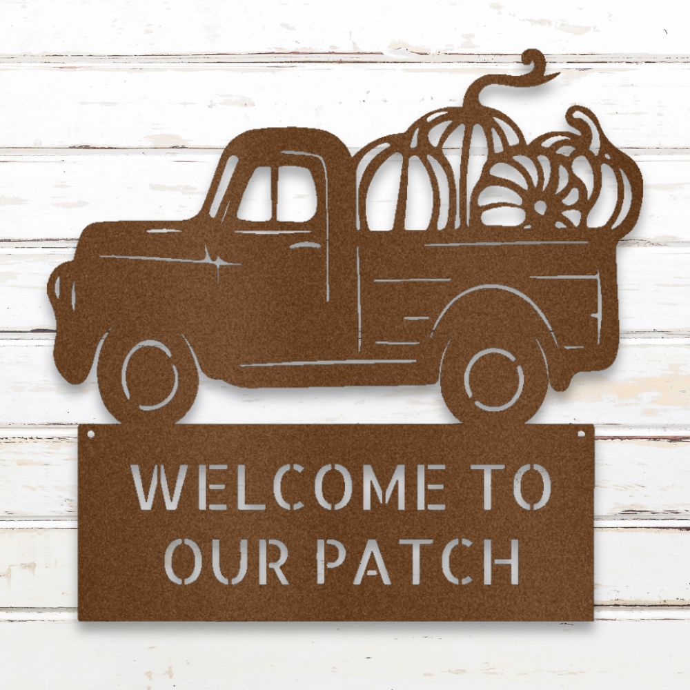 Pumpkin Patch Truck Custom Metal Wall Art
