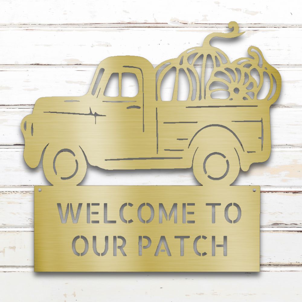 Pumpkin Patch Truck Custom Metal Wall Art