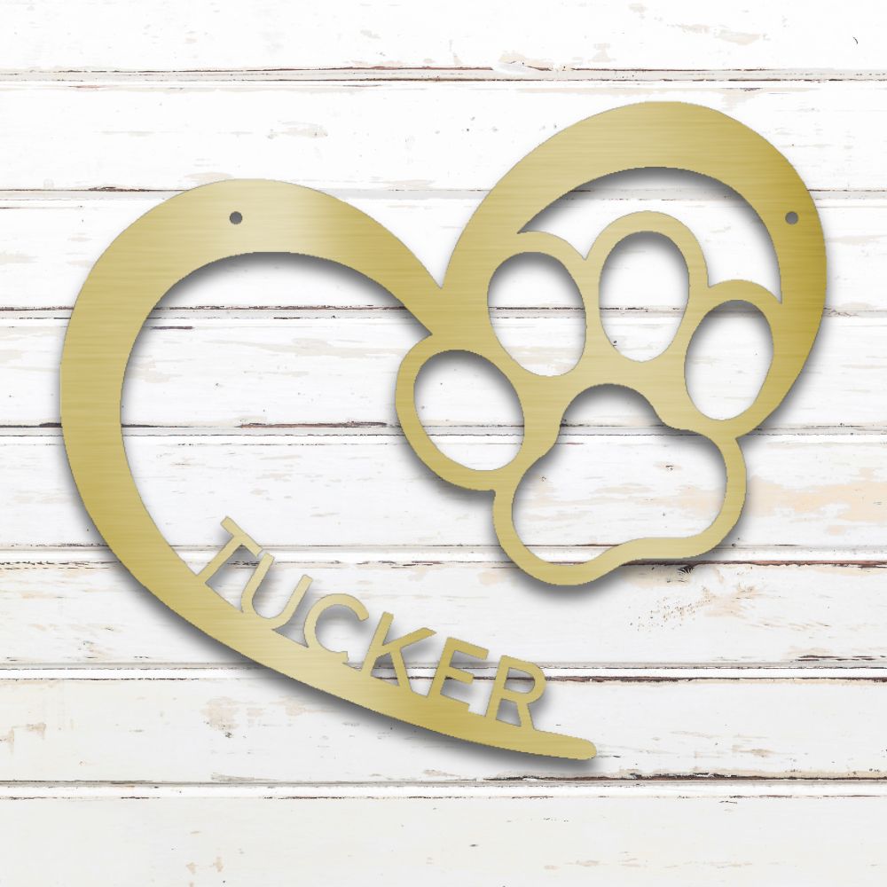 Puppy Love Custom Metal Wall Art (Gold) | Shop Custom Metal Signs & Wall Decor | Sovereign Metalworks