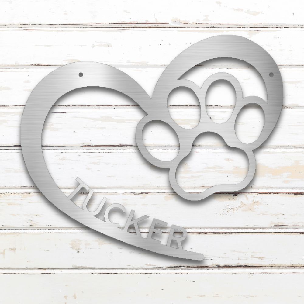 Puppy Love Custom Metal Wall Art (Silver) | Shop Custom Metal Signs & Wall Decor | Sovereign Metalworks