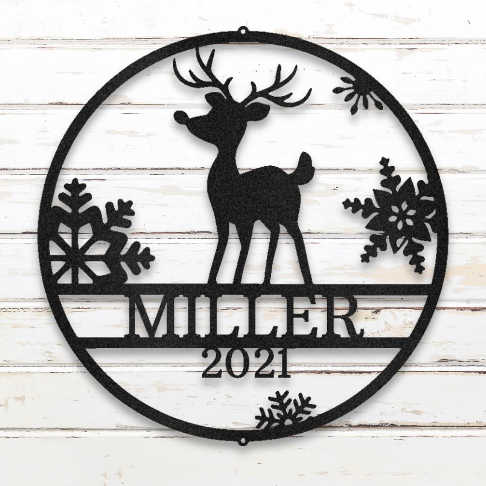 Reindeer Metal Wall Art (Black) | Shop Custom Metal Signs & Wall Decor | Sovereign Metalworks