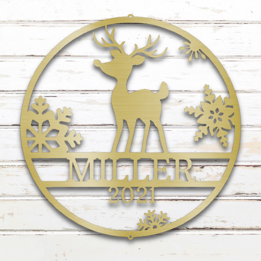 Reindeer Metal Wall Art (Gold) | Shop Custom Metal Signs & Wall Decor | Sovereign Metalworks