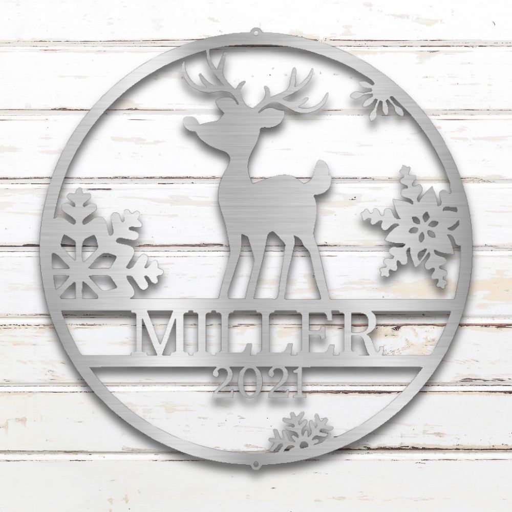 Reindeer Metal Wall Art (Silver) | Shop Custom Metal Signs & Wall Decor | Sovereign Metalworks