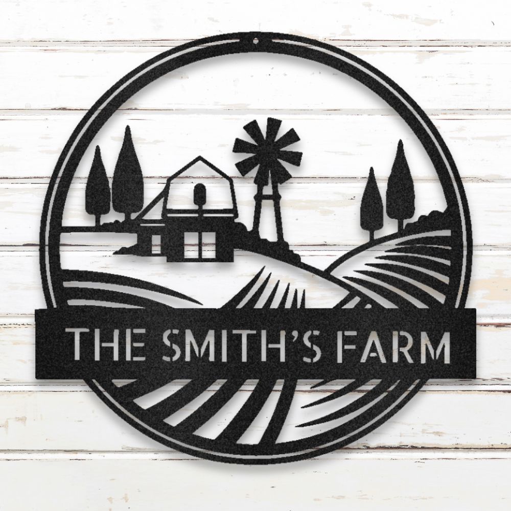 Rolling Fields Metal Wall Art (Black) | Shop Custom Metal Signs & Wall Decor | Sovereign Metalworks