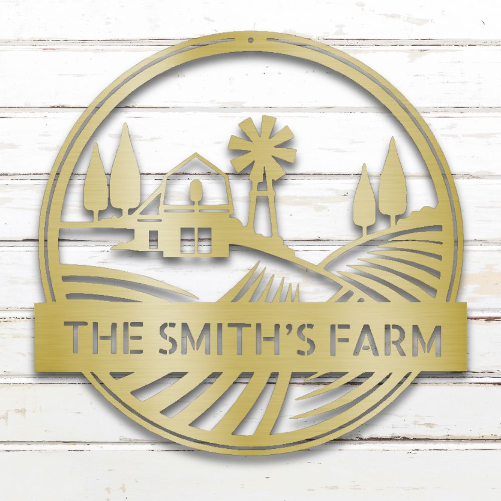 Rolling Fields Metal Wall Art (Gold) | Shop Custom Metal Signs & Wall Decor | Sovereign Metalworks