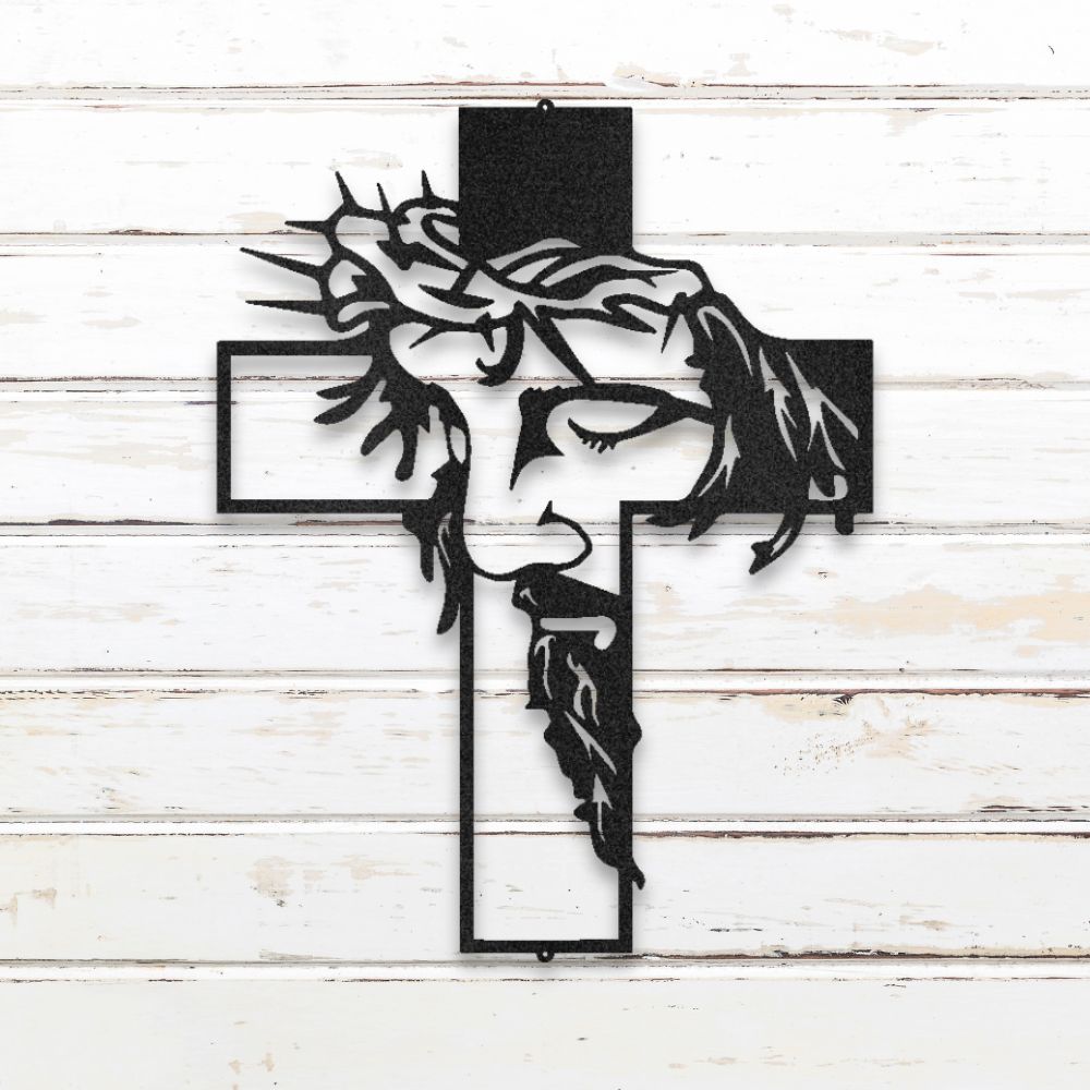 Sacred Cross Metal Wall Art (Black) | Shop Custom Metal Signs & Wall Decor | Sovereign Metalworks