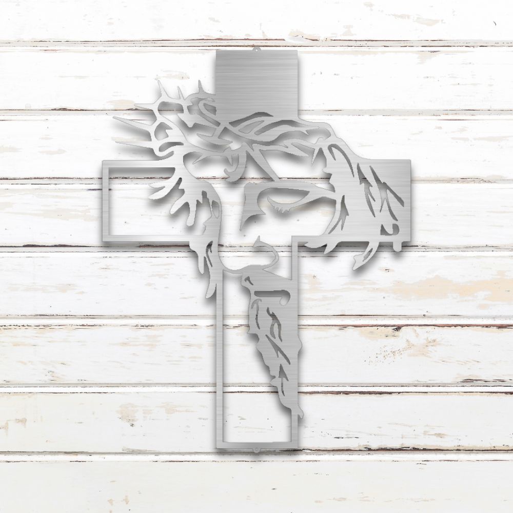 Sacred Cross Metal Wall Art (Silver) | Shop Custom Metal Signs & Wall Decor | Sovereign Metalworks