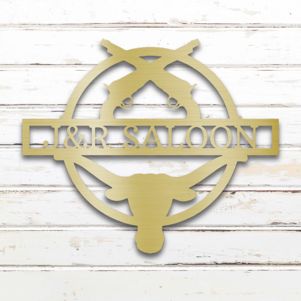 Saloon Style Custom Metal Wall Art (Gold) | Shop Custom Metal Signs & Wall Decor | Sovereign Metalworks