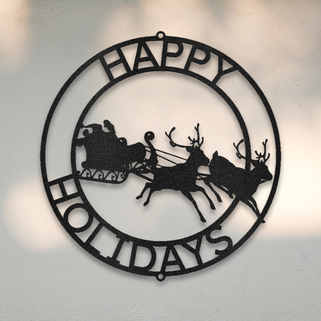 Santa & Reindeer Custom Metal Wall Art | Sovereign Metalworks