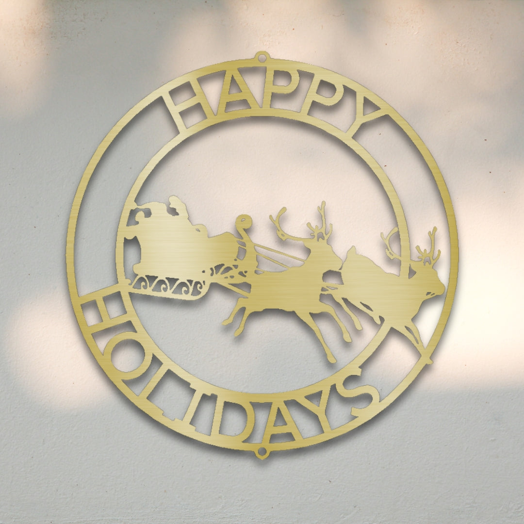 Santa & Reindeer Custom Metal Wall Art | Sovereign Metalworks