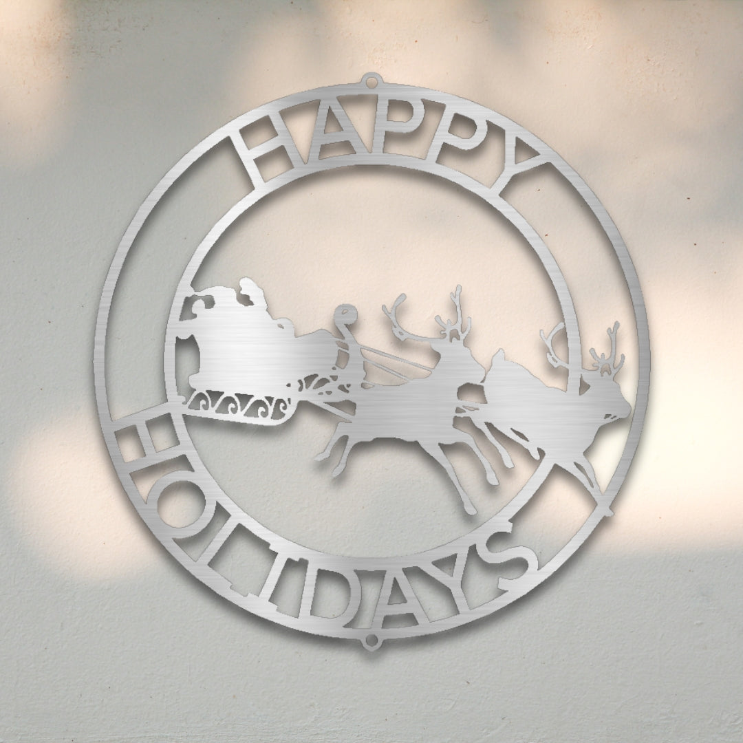 Santa & Reindeer Custom Metal Wall Art | Sovereign Metalworks
