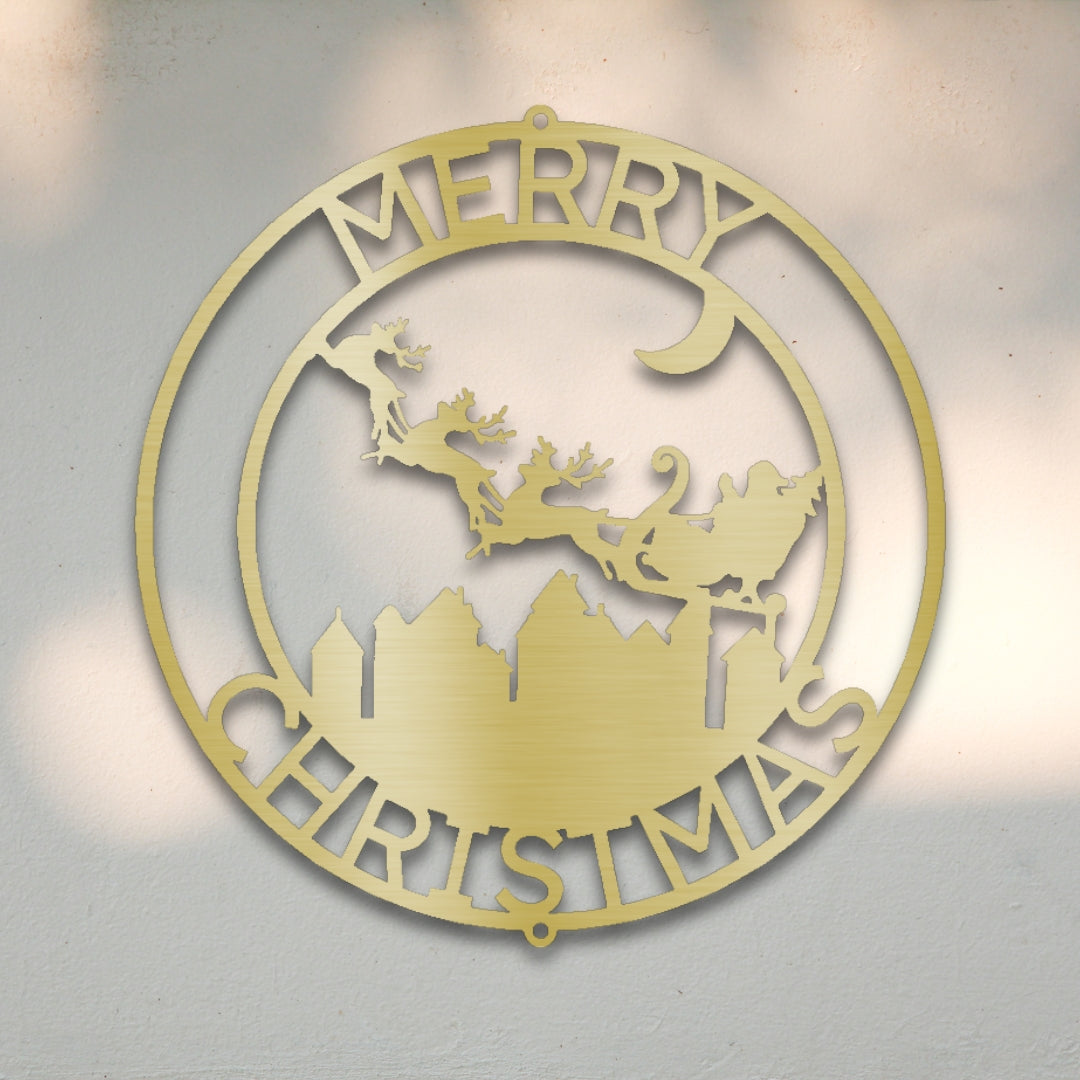 Santa & Reindeer II Custom Metal Wall Art | Sovereign Metalworks
