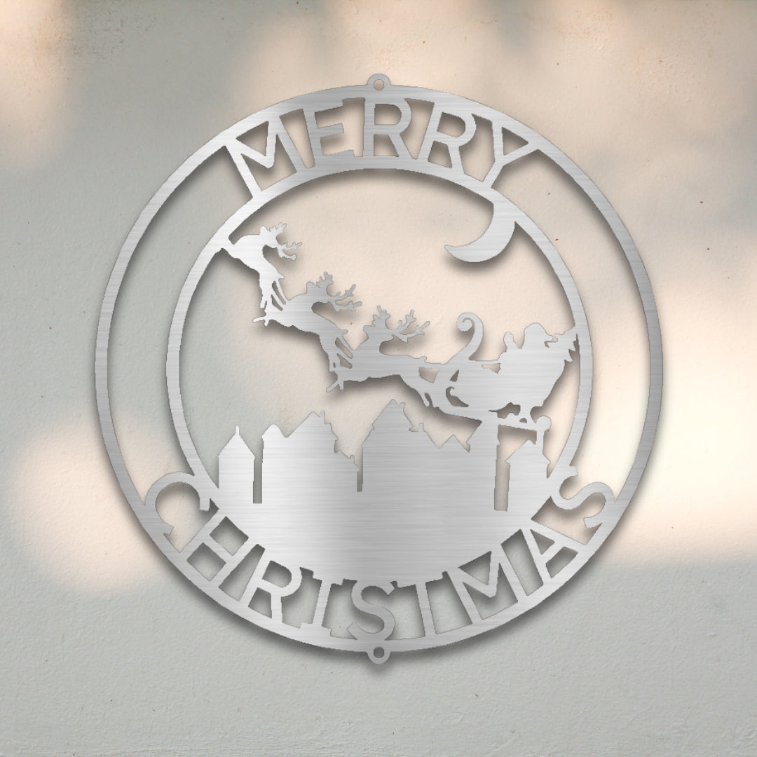 Santa & Reindeer II Custom Metal Wall Art | Sovereign Metalworks